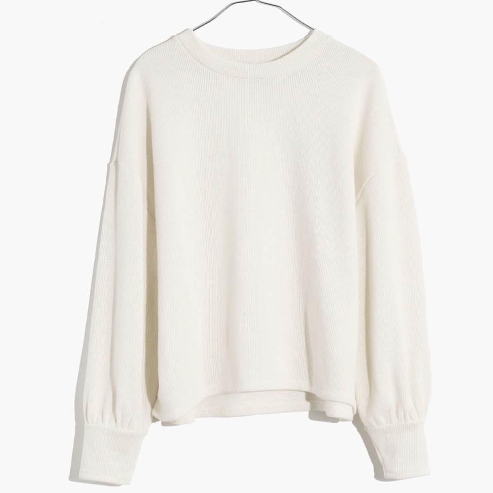 MADEWELL Brushed Knit Puff-Sleeve Top